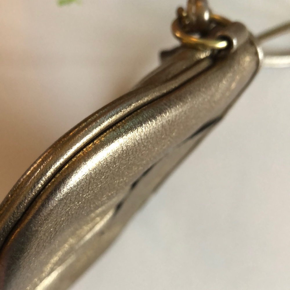 Coach Gold Coach Wristlet Metallic Coach Wristlet Gold Leather Coach Wristlet - Picture 13 of 16